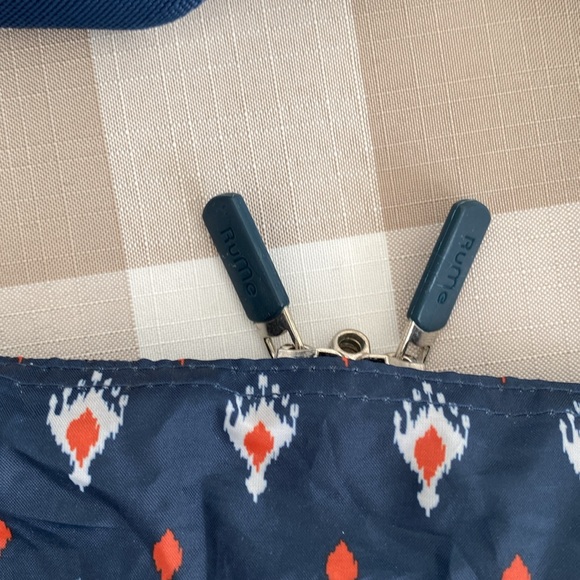 Rune Navy Patterned Travel Collapsible Tote Bag - Picture 9 of 9